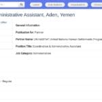 Coordinateur.trice et Assistant.e Administratif.ve – UN-Habitat Yémen