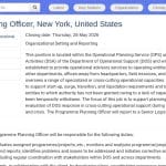 Chargé de la planification de programmes – New York