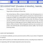 Assistant RH – Nations Unies à Nairobi (6 mois)