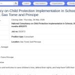 Consultant national – Protection de l’enfance en milieu scolaire (6 mois)
