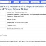 Chargé de Programme Protection de l&rsquo;Enfance (G-6) – UNICEF Turquie