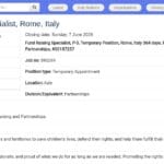 Spécialiste Fundraising (Dons Individuels) – UNICEF Rome