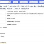Consultant national en protection sociale – UNICEF Malaisie