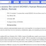 Consultant RH – Évaluation du système d&rsquo;information RH santé, Belize