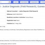 Consultant national – Diagnostic de la justice (recherche terrain), Guinée-Bissau