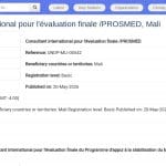 Consultant international – Évaluation finale du PROSMED, Mali