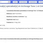 Consultant National en Archivage Numérique – Tone 1 & Cinkassé 1