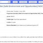 Spécialiste de Programme – Environnement Sûr et Opportunités