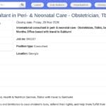 Consultant international en soins périnatals et néonatals – Obstétricien