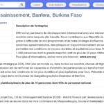 Ingénieur eau et assainissement – Projet WASH, Burkina Faso