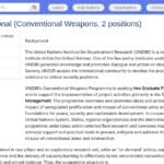 Graduate Professional – Armes conventionnelles (2 postes)