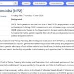 Spécialiste national du genre (NP2) – OSCE