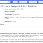 Analyste de Recherche en Politique Économique – Francfort