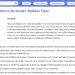 Enquêteurs et superviseurs terrain – Burkina Faso