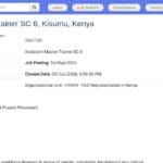 Assistant Formateur Maître FFS – Kisumu, Kenya