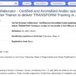 Formateur Master TRANSFORM certifié arabophone – Mission Jordanie