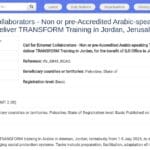 Formateur Master TRANSFORM arabophone – Jérusalem/Jordanie