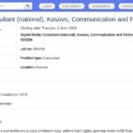 Consultant en médias numériques – UNICEF Kosovo