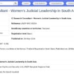 Consultant·e en recherche – Leadership judiciaire des femmes en Asie du Sud