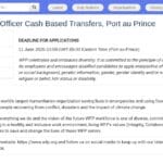 Chargé(e) de Programme Transferts Monétaires – PAM Haïti