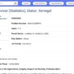 Conseiller régional senior en statistiques, Dakar