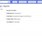 Trainee STEM – Énergie durable & Finance – Abuja