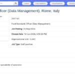 Responsable des normes alimentaires – Gestion des données (Rome)