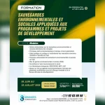 Formation certifiante en sauvegardes environnementales et sociales