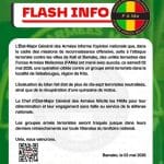 Opération des FAMa à Sébabougou après les attaques de Kati et Bamako