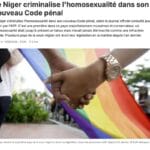 Le Niger criminalise les relations homosexuelles