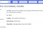 Consultant(e) National(e) de Projet – AICRM Gambie