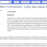 Chargé de Projet Associé – OMM – Apia, Samoa