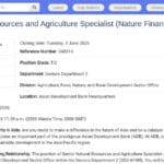 Senior Specialist Nature Finance – Agriculture & Ressources Naturelles