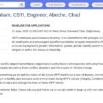 Ingénieur Consultant International CSTI – Abéché, Tchad