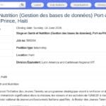 Stage en Santé et Nutrition – Gestion de bases de données – UNICEF Haïti