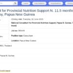 Consultant national en nutrition – Province de Port Moresby