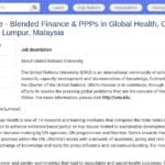 Research Associate – Blended Finance & Global Health PPPs