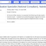 Spécialiste Suivi-Évaluation (Consultant National) – Nairobi