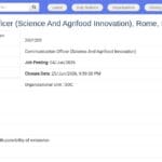 Chargé(e) de Communication – Science et Innovation Agroalimentaire