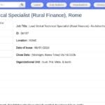 Lead Global Technical Specialist – Rural Finance