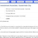 Senior Investment Associate – Corporates & Delivery Unit (Guatemala)