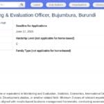 Chargé(e) de suivi et évaluation associé(e) – Bujumbura