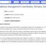 Coordonnateur Gestion des Risques et Résilience – Pacifique
