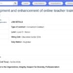 Consultant en développement de plateformes de formation enseignante en ligne – Irak