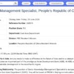 Senior Knowledge Management Specialist – ADB Chine