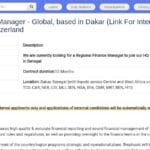 Responsable Financier Régional – Afrique de l&rsquo;Ouest et Centrale, basé à Dakar