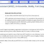 Assistant(e) Support aux Opérations – PAM Madagascar
