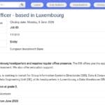 Data Warehouse Officer – EIB Luxembourg