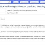 Consultant Architecte IT – IDB Invest, Washington D.C.