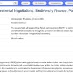 Analyste en financement de la biodiversité et négociations environnementales